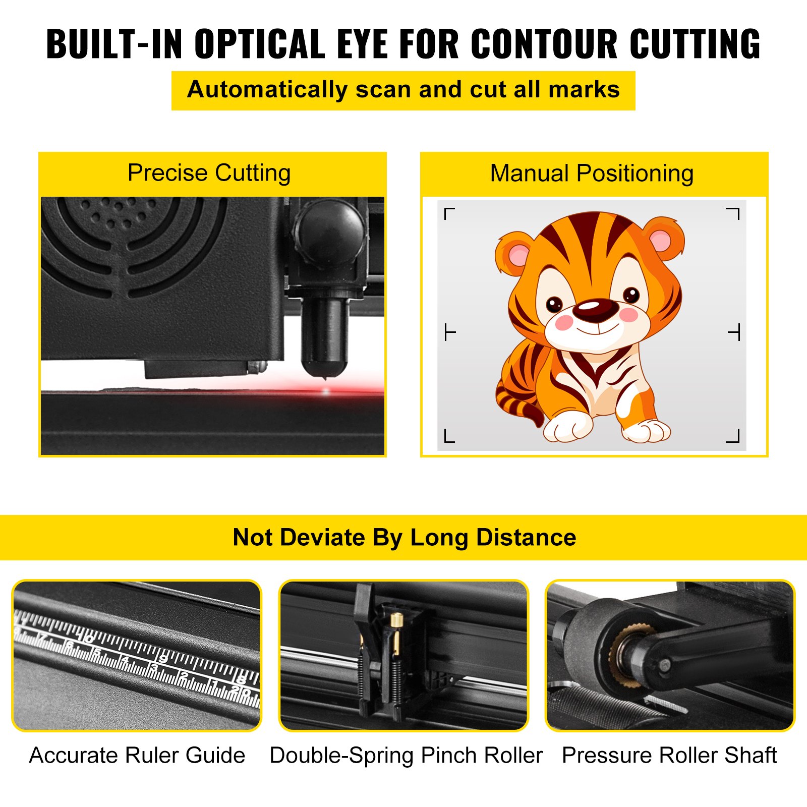 Plotter cortador de vinilo de contorno automático VEVOR de 53 pulgadas con fuerza y velocidad ajustables para corte de letreros, con soporte de suelo y software Signmaster