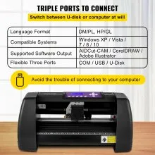 VEVOR Plotter de Corte Cortador de vinilo plotter de vinilo de 375 mm / 14 in máquina vinilo de corte fuera de línea con Lcd diseño de escritorio