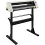 Máquina cortadora de vinilo VEVOR con interfaz digital y soporte resistente de metal negro.