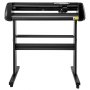 Cortadora de vinilo VEVOR sobre soporte de metal negro con panel de control digital.