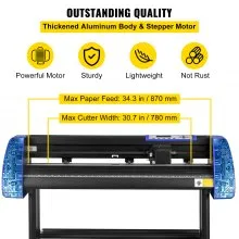 VEVOR Plotter de Corte Cortador de Vinilo Máquina de Corte de Plotter de Vinilo de 870mm Vinilo Cortador Letrero para Cortar Negro Azul