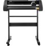 Máquina cortadora de vinilo VEVOR con soporte, cuerpo negro y panel de control en la parte superior.