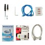 Accesorios para cortadora de vinilo VEVOR, incluidos cables, cuchillas y software.
