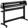 Plotter de corte de vinilo VEVOR con soporte, acabado negro, gran ancho de corte y controles integrados.