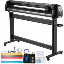 Cortadora de vinilo VEVOR, cortadora de vinilo de 53 pulgadas con soporte, fuerza de velocidad ajustable para trazadora de vinilo para hacer carteles, software SignMaster, herramientas para cinta de vinilo, impresora de vinilo disponible con COM/USB/Bluetooth