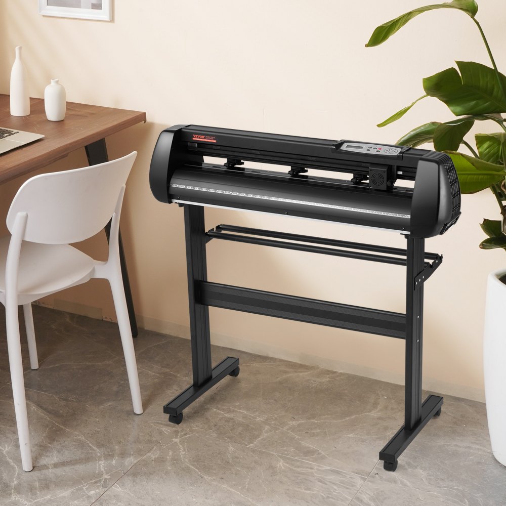 Máquina cortadora de vinilo VEVOR, plotter de corte Bluetooth sin conexión de 34 pulgadas, eje de rodillo de acero de 400 pulgadas/10 m con fuerza de velocidad ajustable, herramienta de software SignMaster, kit de manualidades para crear letreros en Windows y dispositivos móviles.