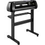 Máquina cortadora de vinilo VEVOR sobre soporte negro con un diseño elegante y pantalla digital.