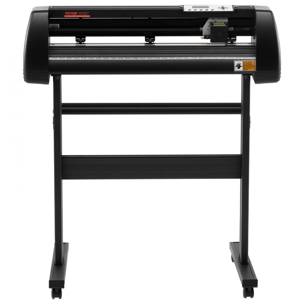 Máquina cortadora de vinilo VEVOR con soporte y acabado negro.