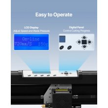 VEVOR Máquina cortadora de vinilo plotter de vinilo de 28 pulgadas cortador de plotter con pantalla Lcd rodillos de pellizco ajustables de doble