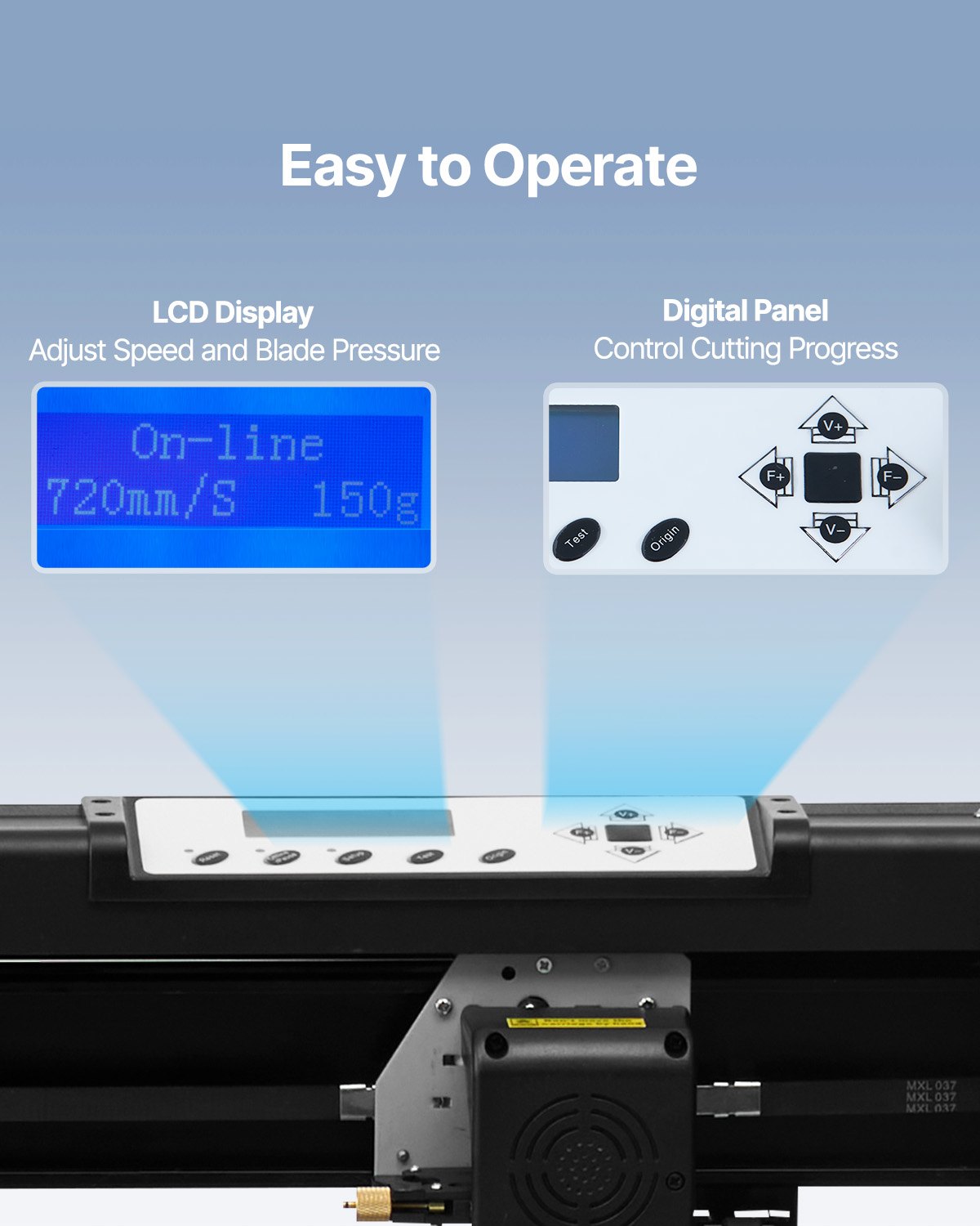 Máquina cortadora de vinilo VEVOR, plotter de corte de vinilo de 28 pulgadas, plotter de corte con pantalla LCD, plotter de corte de letreros con rodillos de presión de doble resorte ajustables, plotter con software Signmaster para diseño y corte