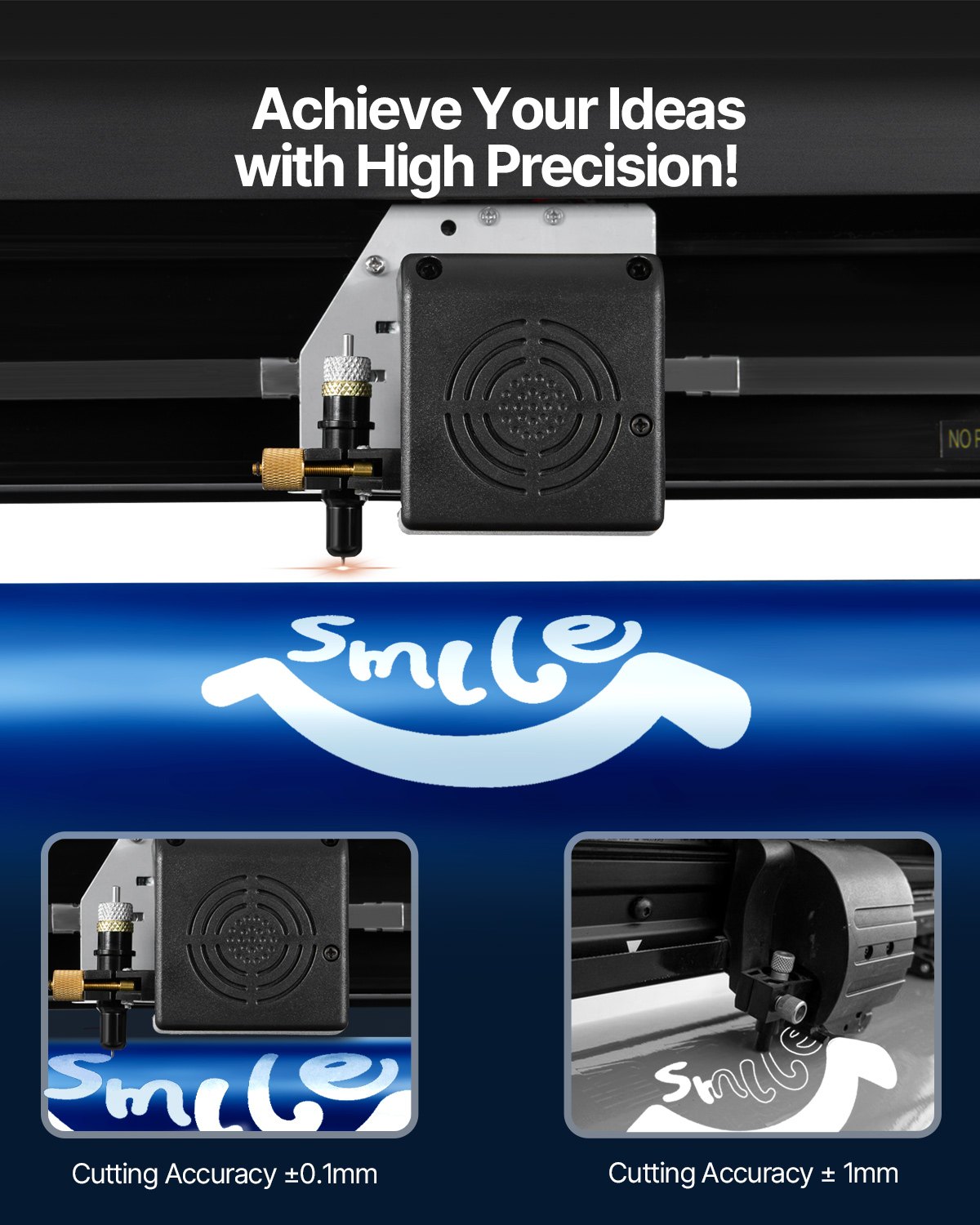 Máquina cortadora de vinilo VEVOR, paquete de plotter de corte mejorado con alimentación de papel de 28 pulgadas, impresora de vinilo con fuerza y velocidad ajustables, potentes motores paso a paso y software Signmaster compatible con Windows.