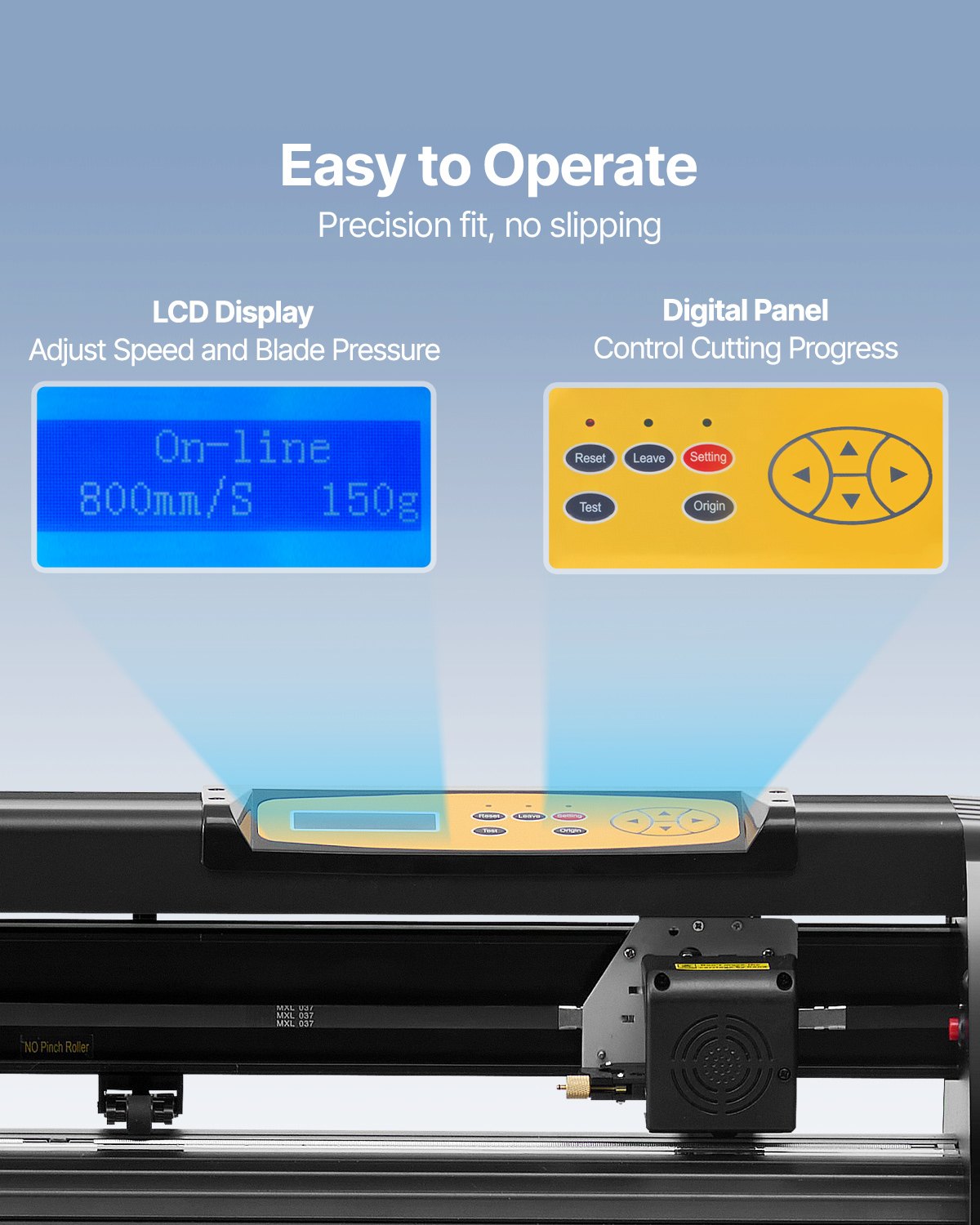 Máquina cortadora de vinilo VEVOR, paquete de plotter de corte mejorado con alimentación de papel de 28 pulgadas, impresora de vinilo con fuerza y velocidad ajustables, potentes motores paso a paso y software Signmaster compatible con Windows.