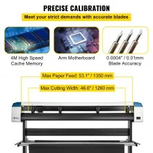 VEVOR Maquina de Vinilo Plotter de corte de vinilo de contorno semiautomático de 53 pulgadas Corte de letrero de posicionamiento manual con soporte