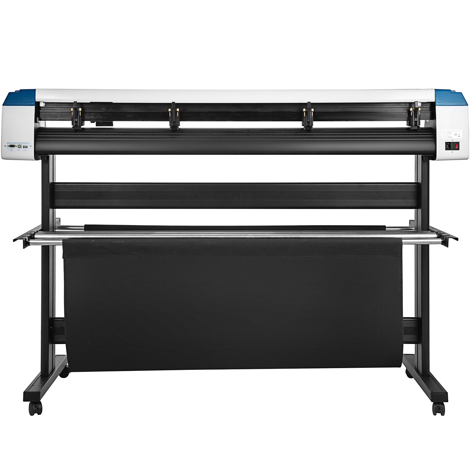 Cortadora de vinilo VEVOR con soporte y superficie de corte, color negro, vista frontal.
