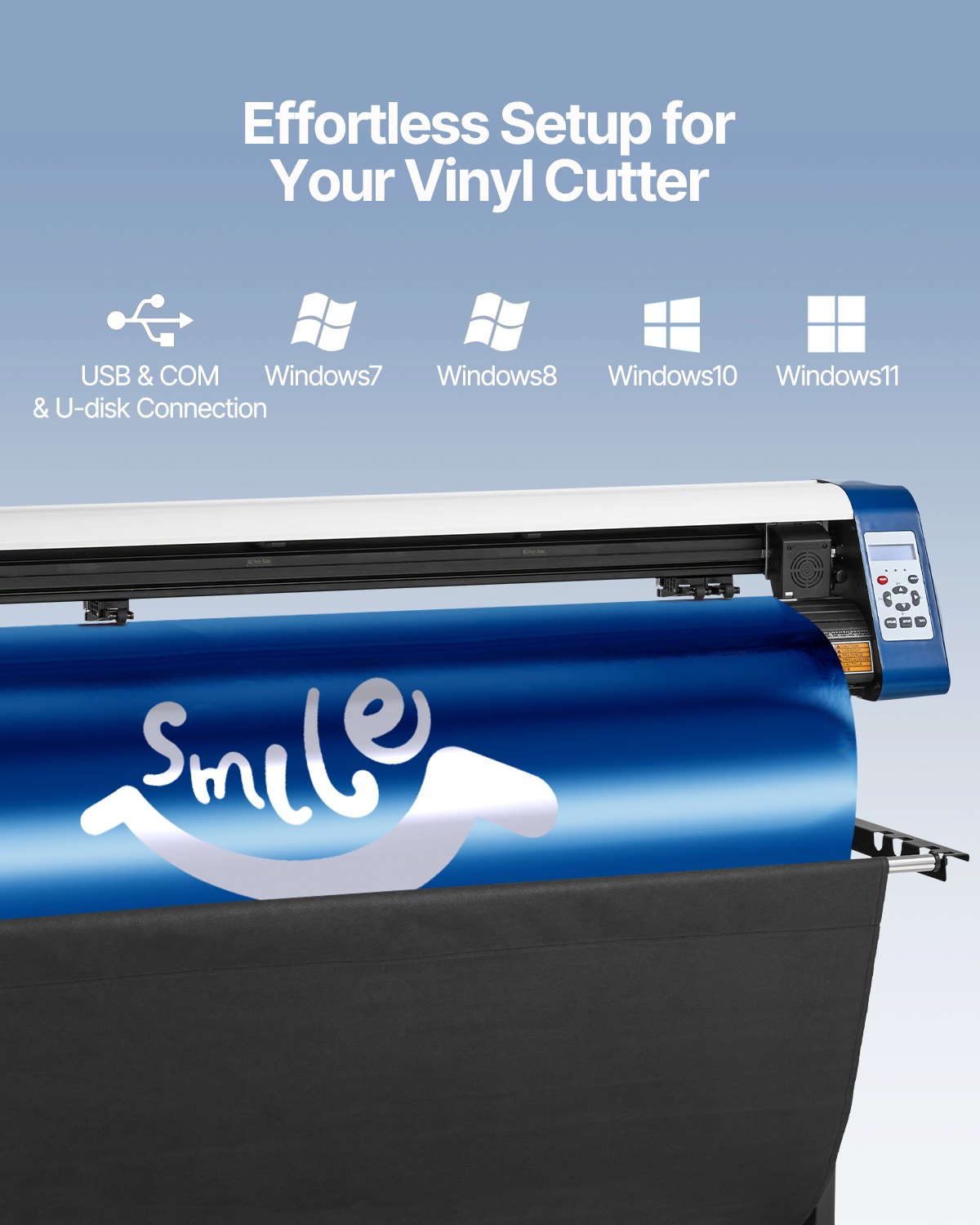 Cortadora de vinilo VEVOR de 53 pulgadas, máquina cortadora de vinilo semiautomática para bricolaje, máquina cortadora de vinilo, posicionamiento manual, corte de letreros con soporte de suelo, software Signmaster