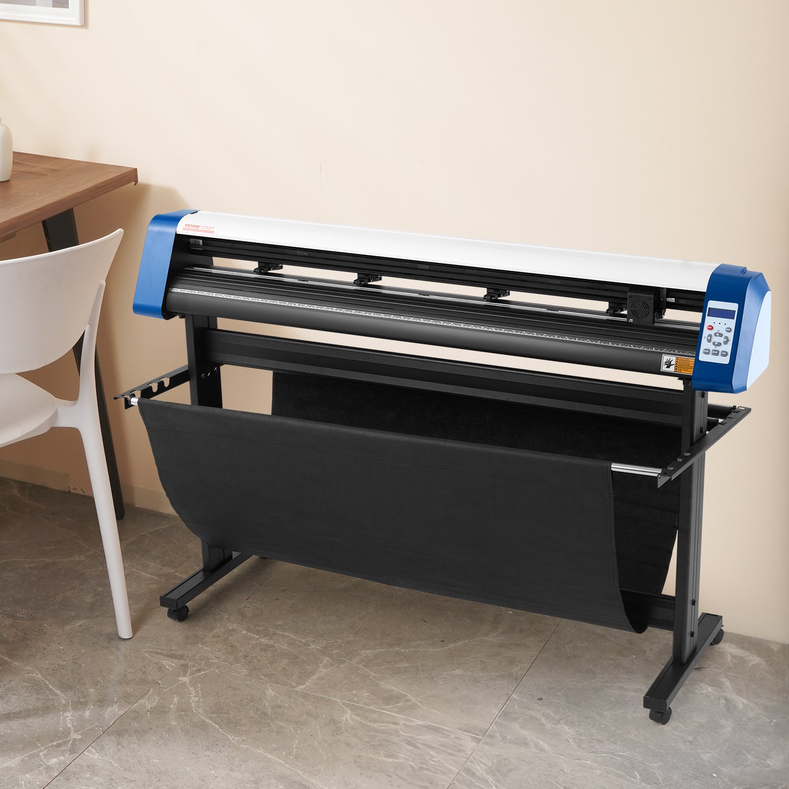 Cortadora de vinilo VEVOR de 53 pulgadas, máquina cortadora de vinilo semiautomática para bricolaje, máquina cortadora de vinilo, posicionamiento manual, corte de letreros con soporte de suelo, software Signmaster