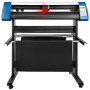 Cortadora de vinilo VEVOR con cuerpo azul y negro, soporte ajustable y panel de control