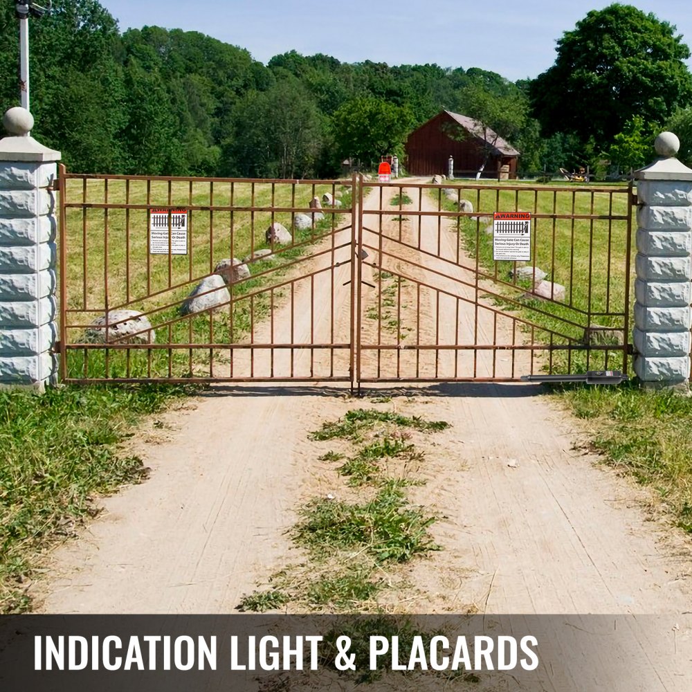 Abridor de puerta eléctrico VEVOR, abridor de puerta batiente simple, velocidad de 16 mm/s, 80 W, abridor de puerta automático con control remoto, kit completo, empujar/tirar para abrir, hasta 360 kg y 5,5 m, abridor de puerta para garaje de cadena, granja