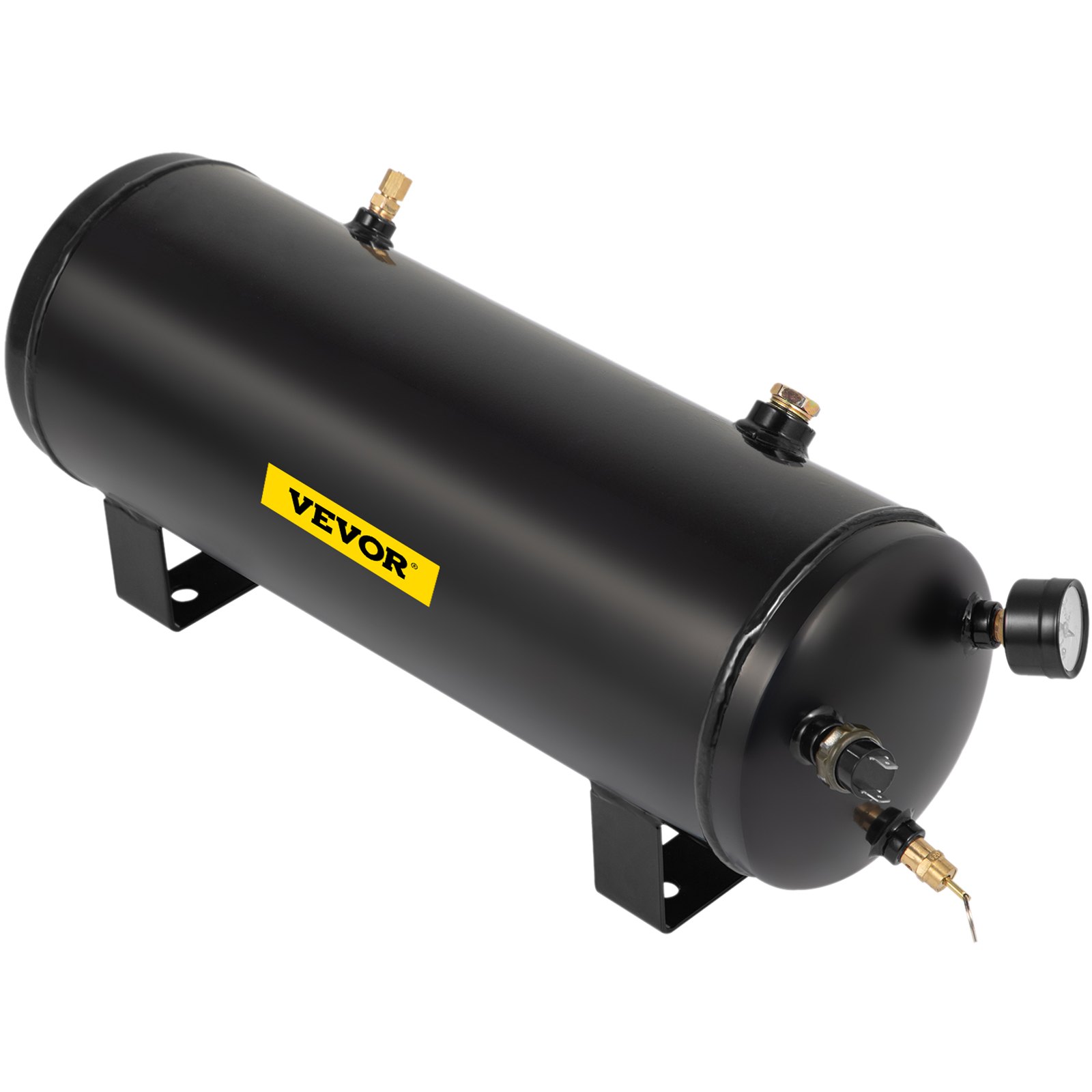 Tanque de aire negro de VEVOR, kit de bocina de tren con manómetro y accesorios de latón.