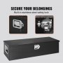 Caja de herramientas VEVOR de aluminio resistente para cama de camión, caja de herramientas con placa de diamante con asa lateral y llaves de bloqueo, caja de herramientas de almacenamiento organizador de caja de pecho para camioneta, cama de camión, RV, remolque, 39 x 13 x 10 pulgadas, negro