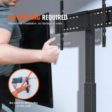 VEVOR Soporte para TV, Soporte Giratorio Alto para TV de 32 a 85 Pulgadas, Soporte para TV de Piso portátil Ajustable en Altura con Base de Vidrio Templado para Dormitorio, Sala de Estar
