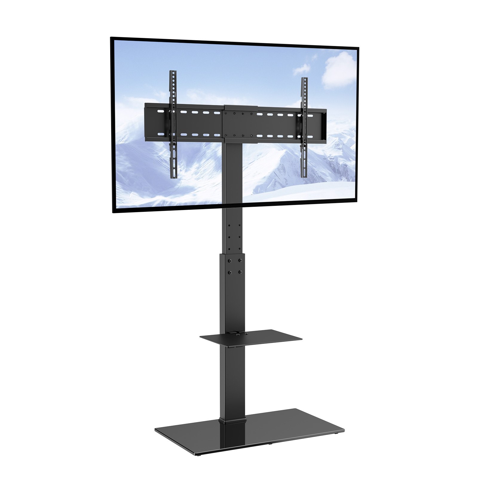 VEVOR Soporte para TV, Soporte Giratorio Alto para TV de 32 a 85 Pulgadas, Soporte para TV de Piso portátil Ajustable en Altura con Base de Vidrio Templado para Dormitorio, Sala de Estar