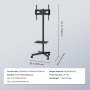 VEVOR Soporte para TV móvil, carrito para TV móvil para televisores de 23 a 60 pulgadas, soporte para TV portátil ajustable en altura con ruedas, con bandeja para dispositivos audiovisuales, soporte para TV rodante con soporte para dormitorio, sala de estar