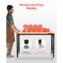 Banco de trabajo VEVOR de 122 cm con ruedas, mesa de altura ajustable, toma de corriente y tablero perforado