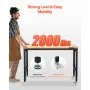 VEVOR Banco de Trabajo Ajustable de 122 cm, Capacidad de Carga de 907 kg, con Toma de Corriente, Ruedas y Tablero Perforado, Mesa de Trabajo Resistente con Cubierta de Madera de Roble Para Garaje
