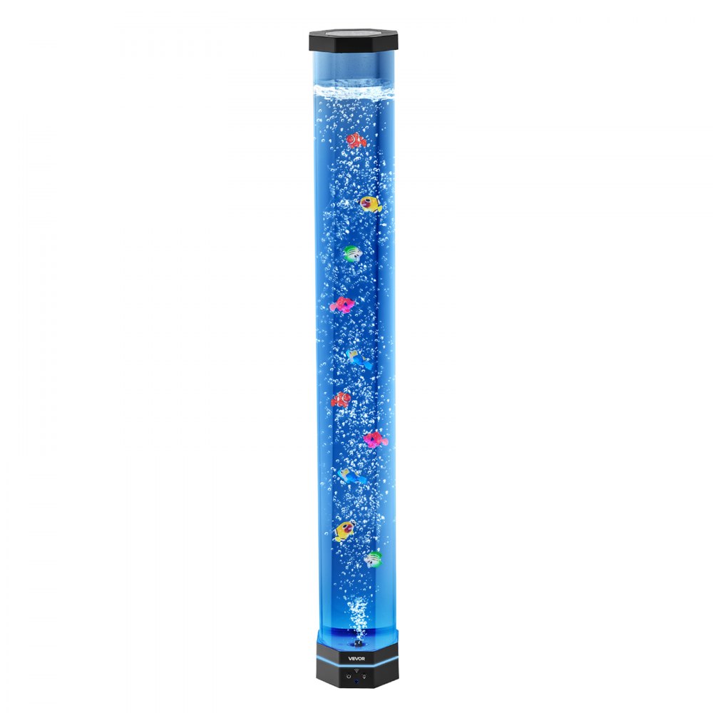 VEVOR Lámpara Sensorial de Burbujas, Tubo de Burbujas de 1 m Lámpara Sensorial para Acuario con 10 Peces Flotantes, 16 Efectos de Color y Control Remoto para Sala de Estar, Decoración del Hogar