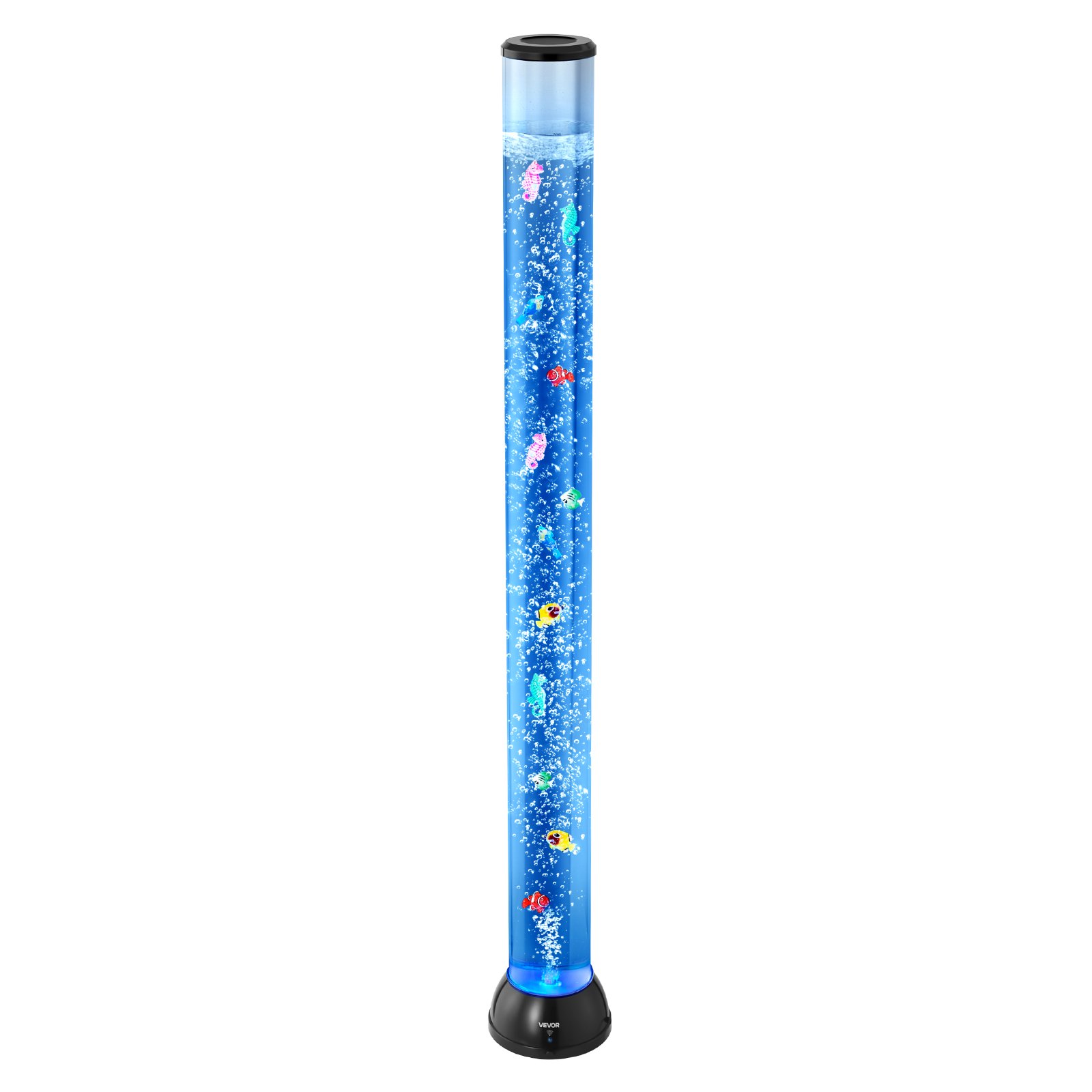 Lámpara de tubo de burbujas sensorial VEVOR, tubo de burbujas de 1,2 m, lámpara de acuario sensorial con 10 peces flotantes y 16 efectos de color, control remoto, luz relajante antiestrés para dormitorio, sala de estar y decoración del hogar