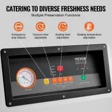 Selladora al vacío de cámara VEVOR, potencia de sellado de 1200 W, máquina de envasado al vacío para alimentos húmedos, carnes, adobos y más, tamaño compacto con longitud de sellado de 23,62", utilizada en cocinas domésticas y uso comercial