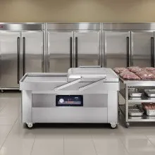 Selladora al vacío de cámara VEVOR, potencia de sellado de 1200 W, máquina de envasado al vacío para alimentos húmedos, carnes, adobos y más, tamaño compacto con longitud de sellado de 23,62", utilizada en cocinas domésticas y uso comercial