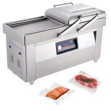 Selladora al vacío de cámara VEVOR, potencia de sellado de 1200 W, máquina de envasado al vacío para alimentos húmedos, carnes, adobos y más, tamaño compacto con longitud de sellado de 23,62", utilizada en cocinas domésticas y uso comercial