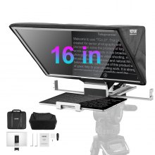 Teleprompter de piso de 16'' con control remoto para transmisión en vivo por cámara web y teléfono inteligente