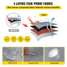 VEVOR Cubierta de remolque en forma de lágrima, apta para remolques de 12 a 15 pies, cubierta de caravana de 4 capas no tejida mejorada, cubierta de remolque de viaje impermeable a prueba de rayos UV con 2 correas a prueba de viento y 1 bolsa de almacenamiento