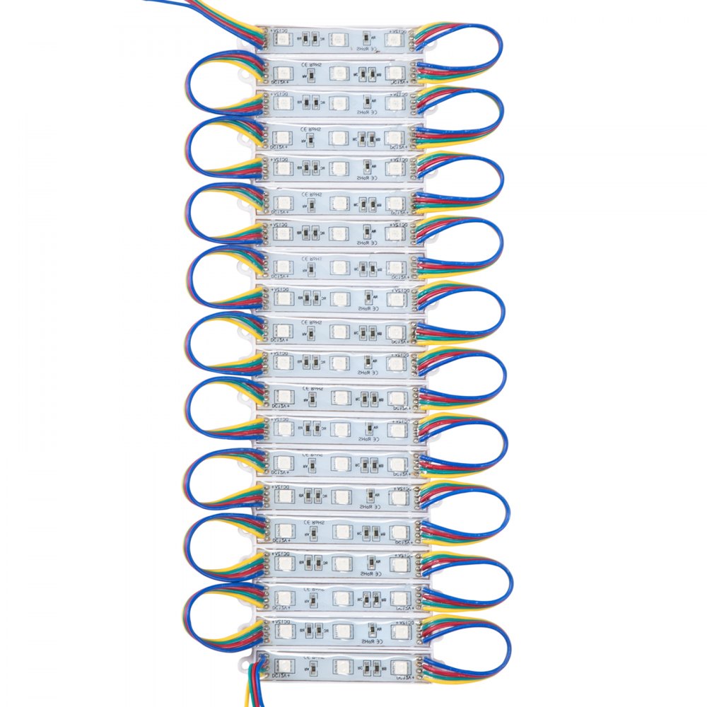 Módulos LED de iluminación de escaparates VEVOR con cables multicolores dispuestos en fila