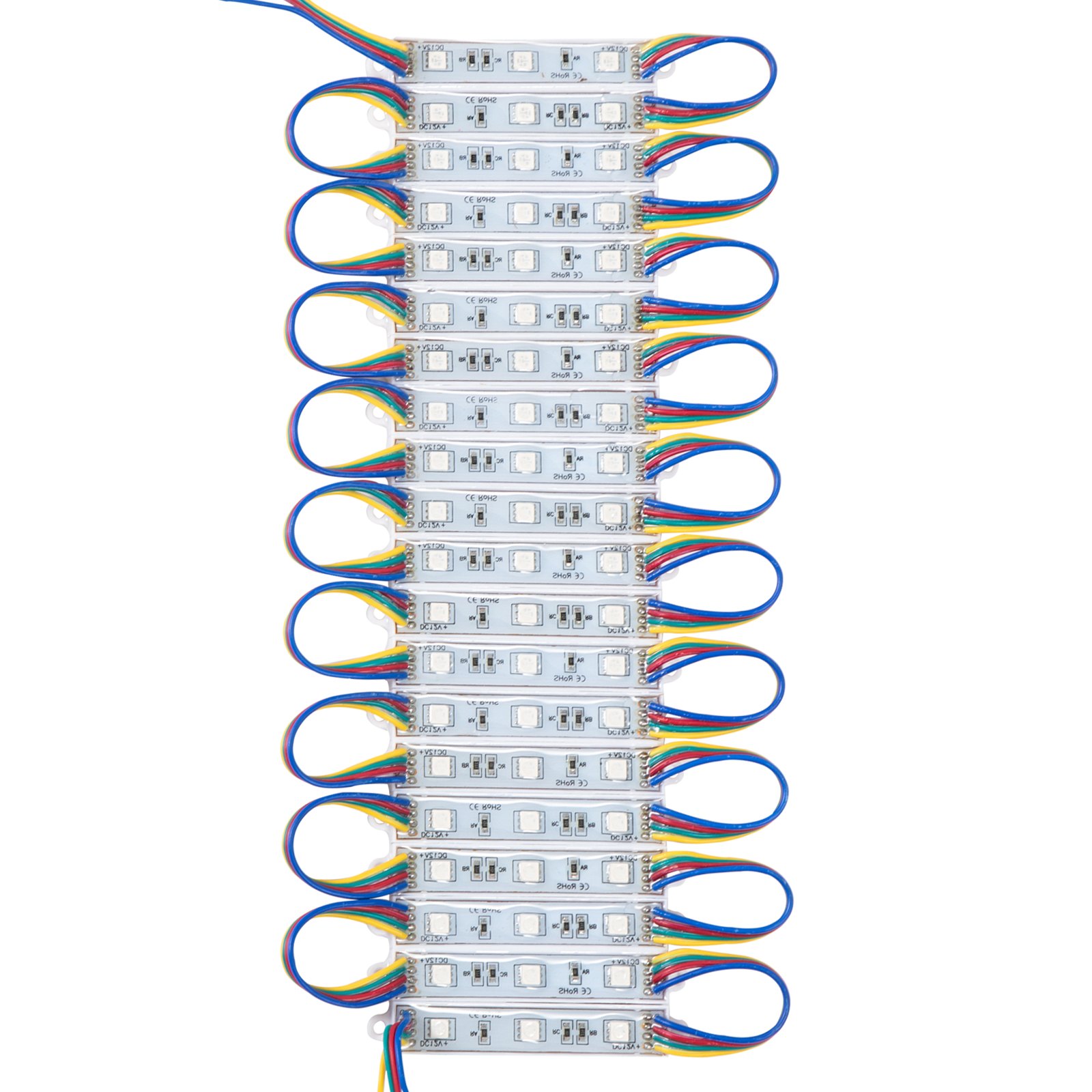 Módulos LED de iluminación de escaparates VEVOR con cables multicolores dispuestos en fila