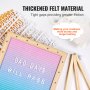 VEVOR Tablero de letras de fieltro degradado, tablero de mensajes de fieltro de 10.0 x 10.0 in, tableros de letreros intercambiables con 510 letras, soporte y luces LED integradas, cartel de anuncio de bebé para decoración del hogar, aula, oficina, boda