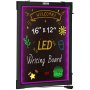 Tablero de escritura con mensajes LED VEVOR con garabatos, un cartel de &quot;bienvenida&quot;, tamaño 16&quot; x 12&quot; y dibujos coloridos.