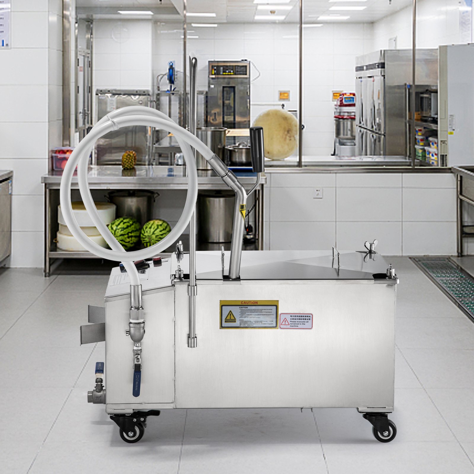 58L 116LBs Capacidad de aceite Sistema de filtración de aceite Filtro de freidora con tapa de acero inoxidable