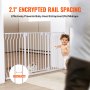 VEVOR Puerta para bebés, 29.5"-57.8" extra ancha, 30" de alto, puerta para perros para escaleras, puertas y casa, puerta de seguridad para niños con cierre automático y fácil paso, puerta de seguridad para mascotas con kit de montaje a presión y kit de montaje en pared, color blanco