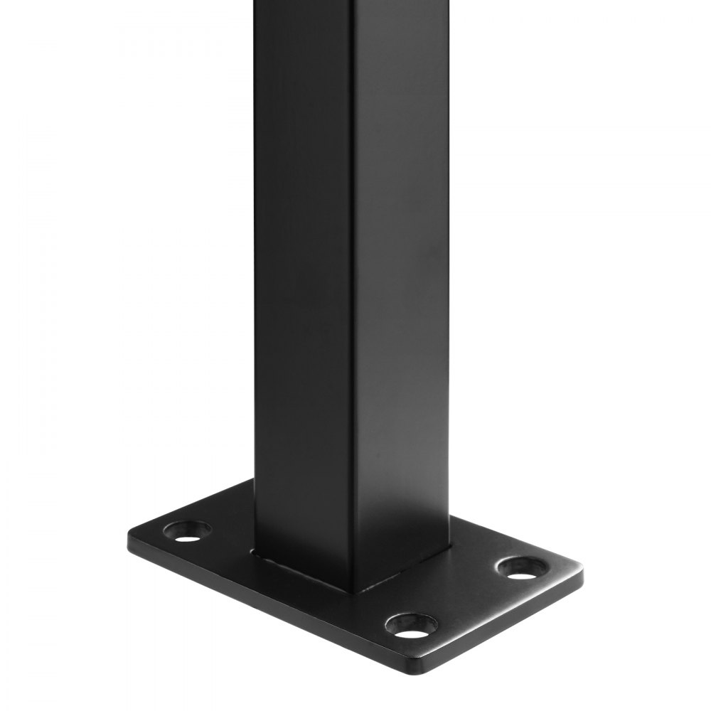Poste de barandilla de cable VEVOR, 91 x 3,8 x 3,8 cm, de acero inoxidable SUS304, sin agujeros, para escaleras, para bricolaje, paquete de 1, color negro
