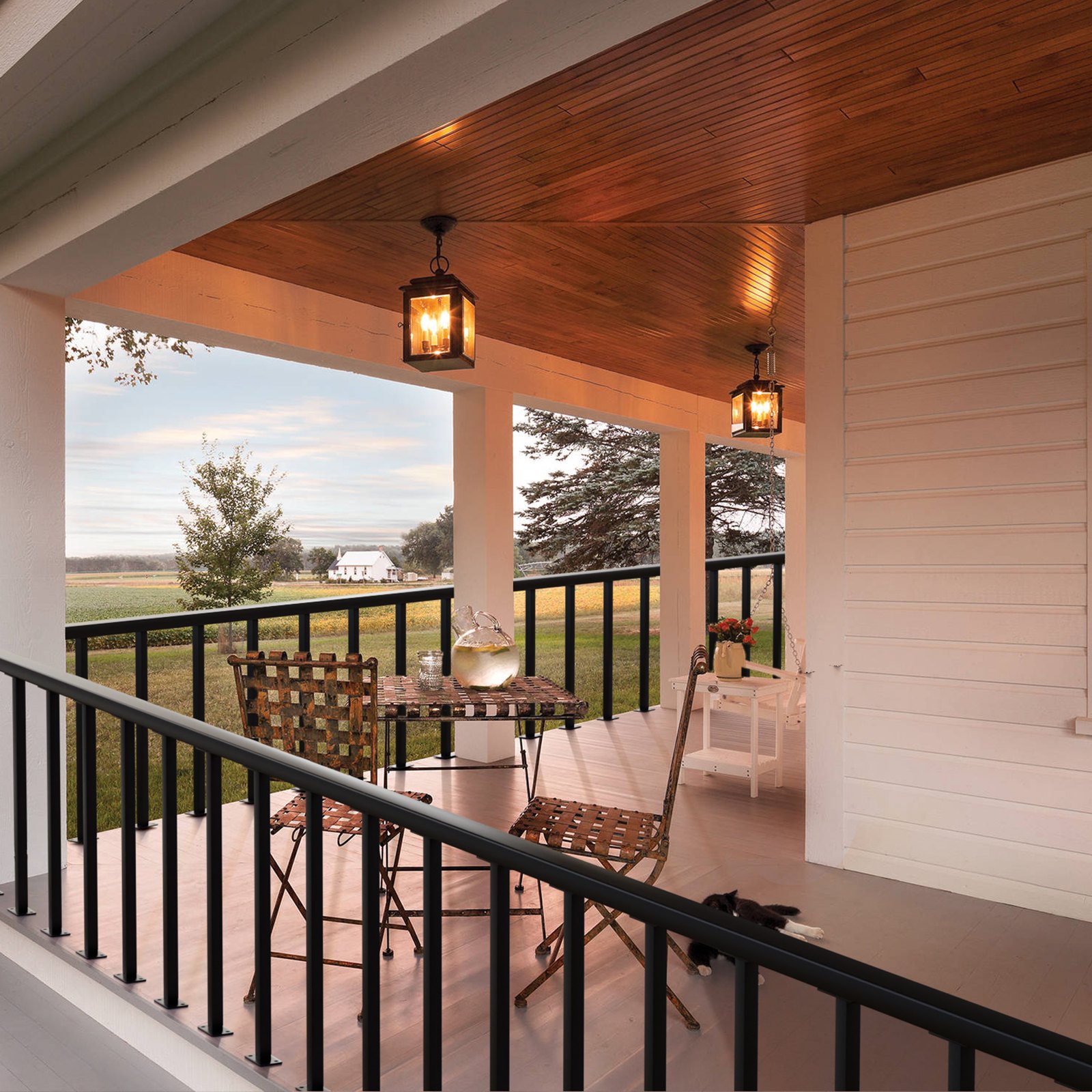 Poste de barandilla de cable VEVOR, 91 x 3,8 x 3,8 cm, de acero inoxidable SUS304, sin agujeros, para escaleras, para bricolaje, paquete de 1, color negro