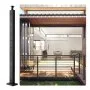 VEVOR Pasamanos para Terrazas de Acero Inoxidable Poste Negro 91,4 x 2,5 x 5 cm