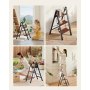 VEVOR Escalera Plegable 3 Peldaños, Escalera de Tijera con Pedal Ancho Antideslizante y Empuñadura Cómoda, Capacidad de 150 kg, Taburete Multifuncional para Cocina, Hogar, Plantas, Reparaciones