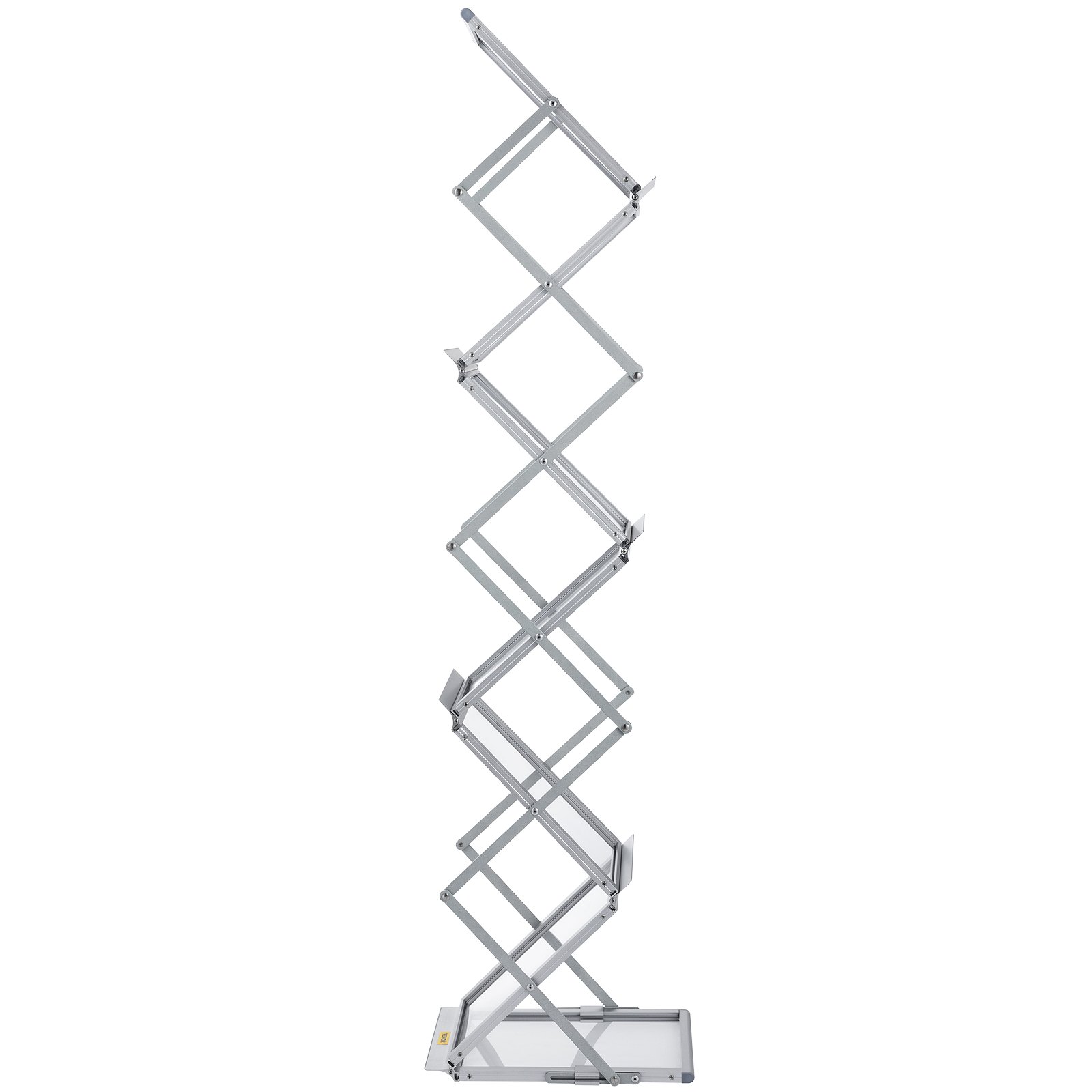 Estante de literatura VEVOR, 6 bolsillos, revistero de aluminio emergente, soporte de catálogo liviano con bolsa de transporte para sala de estar, hotel, feria comercial, exposición, oficina