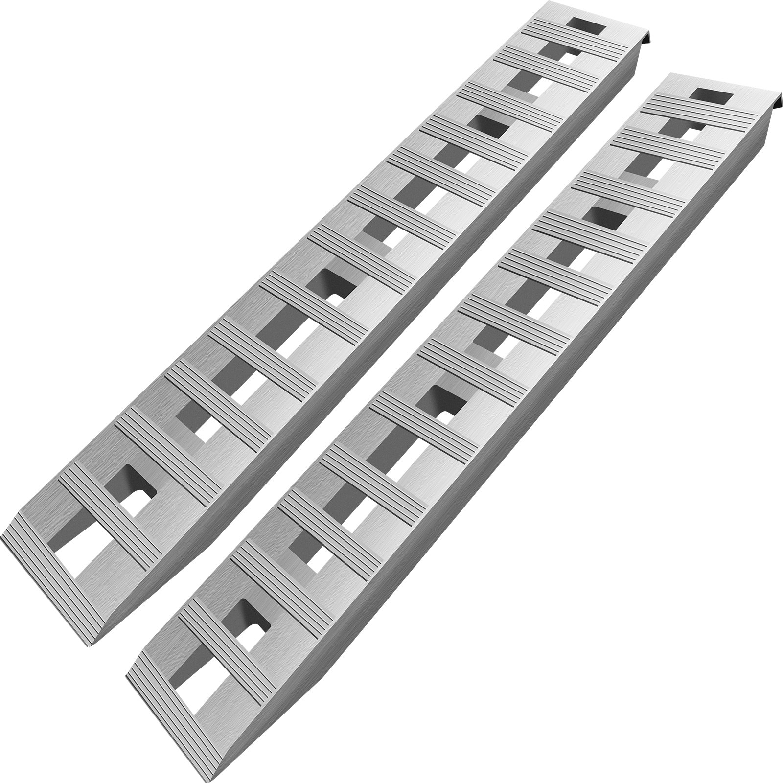 VEVOR Rampas de remolque de aluminio de 72 x 15 x 2,5 pulgadas, extremo de gancho de cola de castor total de 6000 libras, 1 par y 2 rampas