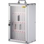 VEVOR - Armario para teléfono móvil con 36 ranuras, de aleación de aluminio plateado, con asa portátil, cerradura con llave y etiquetas manuscritas, para montaje en pared, ideal para aulas, oficinas y gimnasios.