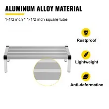 Estante de almacenamiento de aluminio VEVOR, estante de alimentos de piso comercial de 48 x 14 pulgadas, 8 pulgadas fuera del piso, estante de almacenamiento de aluminio de capacidad de 1000 libras, almacenamiento de servicio de alimentos comercial en restaurante, cocinas, tiendas